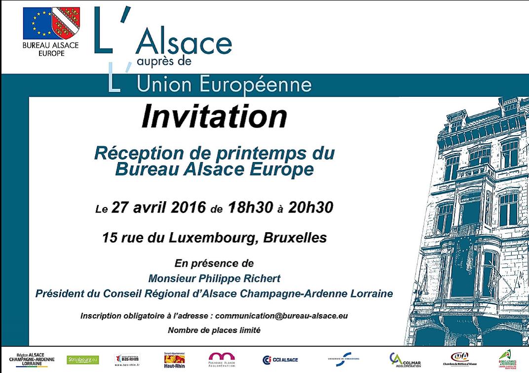 Belgique Bureau Alsace Europe Réception de printtemps 27 avril 2016