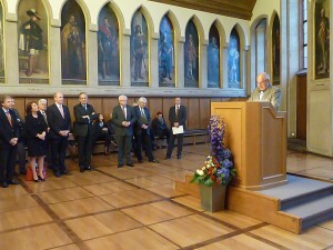 Francfort semaine Alsacienne, le 11 09 2013 André Fricker, Marie-Reine Fischer, Uwe Becker, Maurice Gourdault-Montagne, Lothar Stapf et M. Voss   